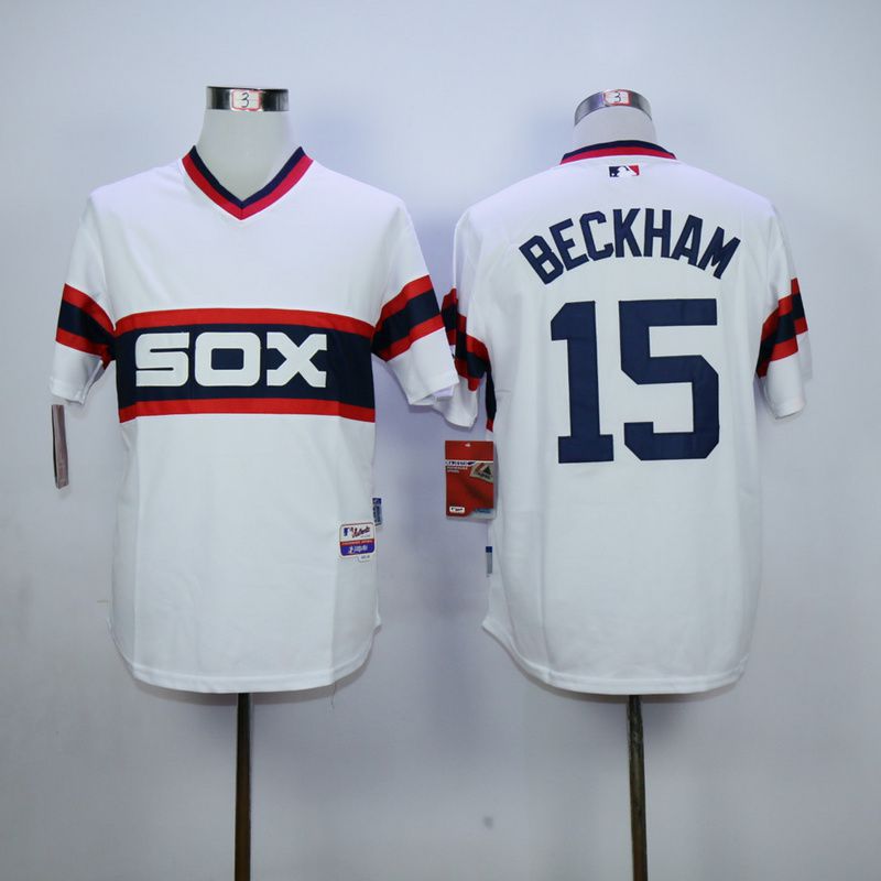 Men Chicago White Sox #15 Beckham White MLB Jerseys->chicago white sox->MLB Jersey